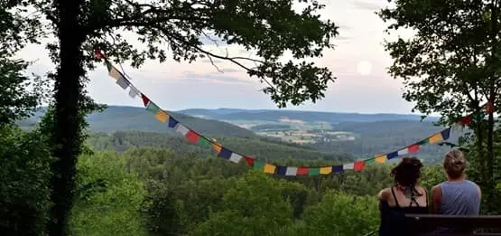 Weiter Blick über die Hügel der Fränkischen Schweiz – die natürliche Location des open ear Festivals